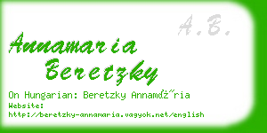 annamaria beretzky business card